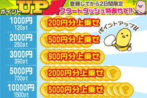 PCMAXポイント増量キャンペーン画面